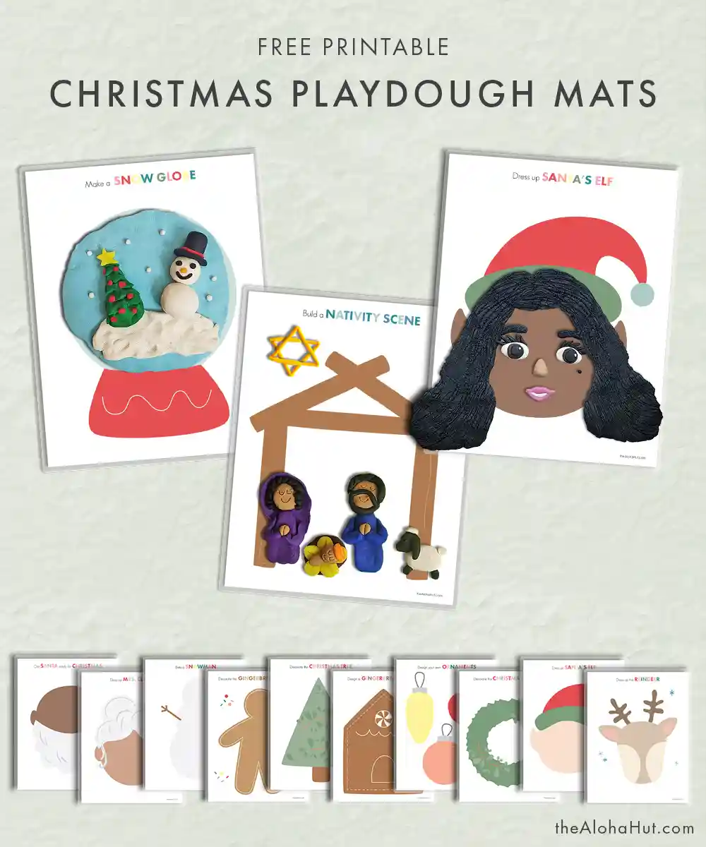 christmas playdough mats for kids - the aloha hut